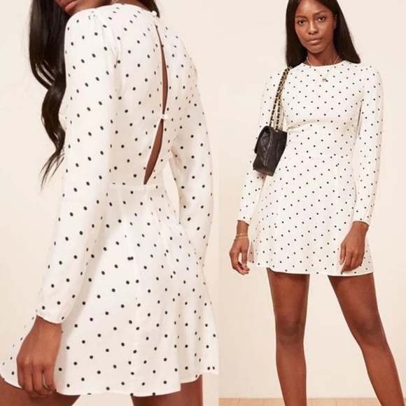 BNWT Reformation Polkadot Mini Dress - Picture 1 of 9